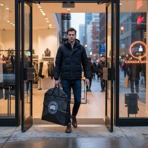 Canada Goose Black Garment Zip Closure Bag, H: 54” x W: 24”